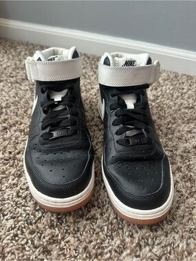 Nike Black, Cream & Gum-Soled Air Force 1 Customized Colorway Sneakers